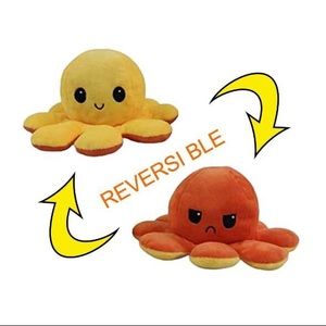 Reversible Yellow/Orange Octopus Plushie